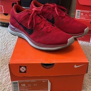Nike Flyknit Lunar+ Red Athletic Shoes
